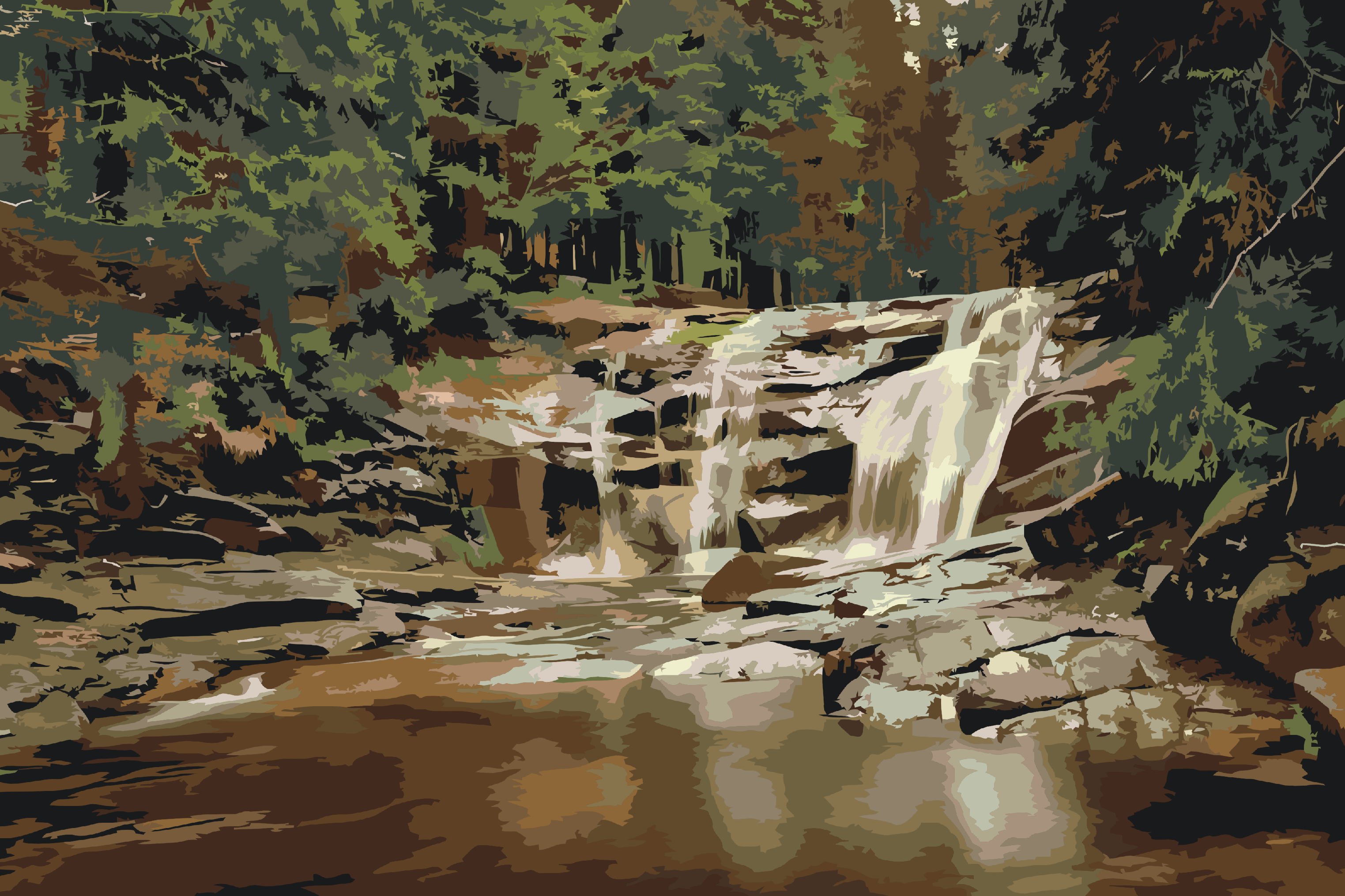 Paint by Number - Giant Mountains - Mumlava Waterfall
