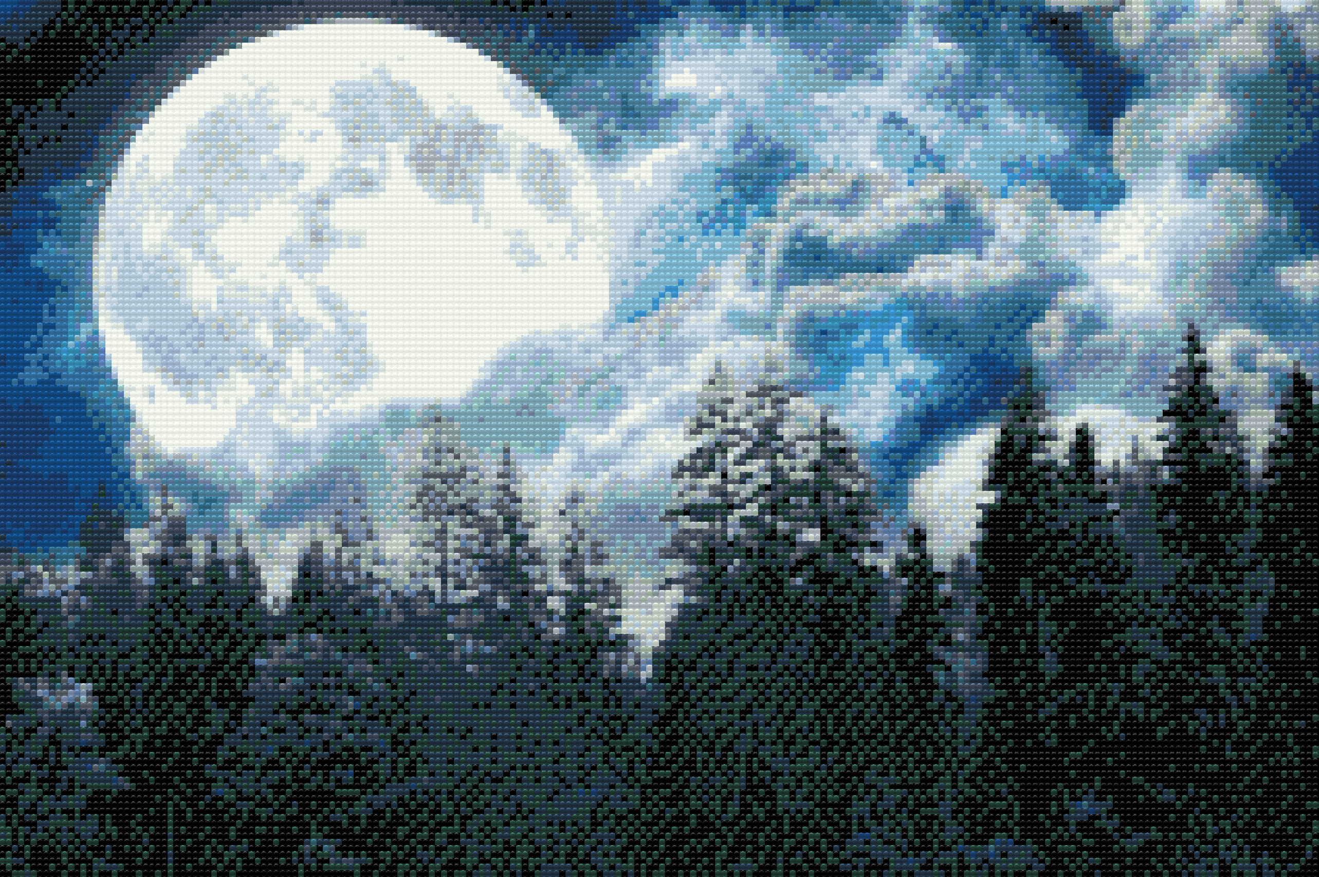 Diamond Painting - Full Moon over the Forest