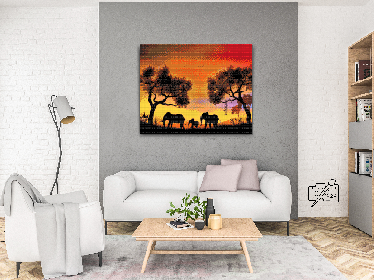 Diamond Painting - Elephant Family