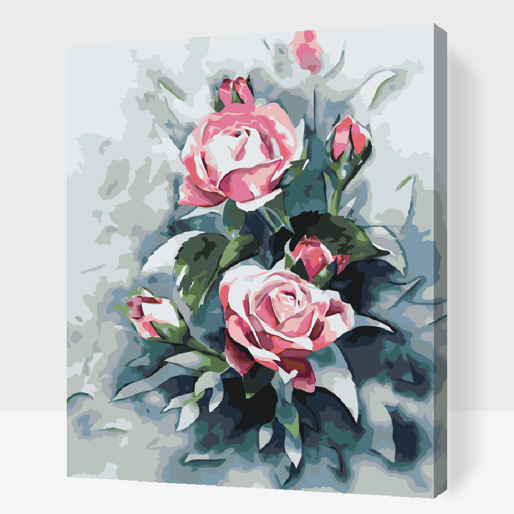 Malování podle čísel - Bouquet of Pastel Pink Roses