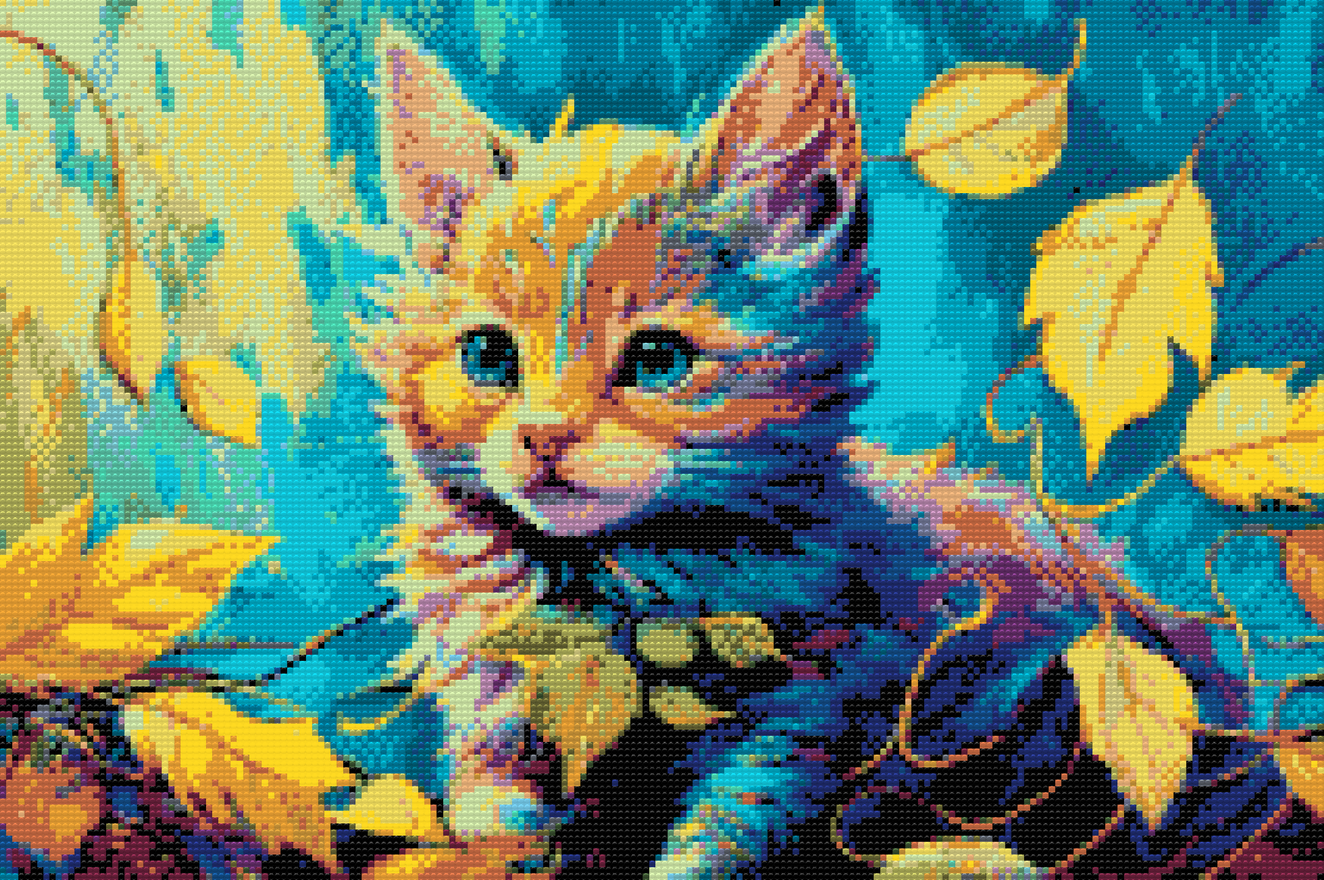 Diamond Painting - Kitten amongst the Leaves