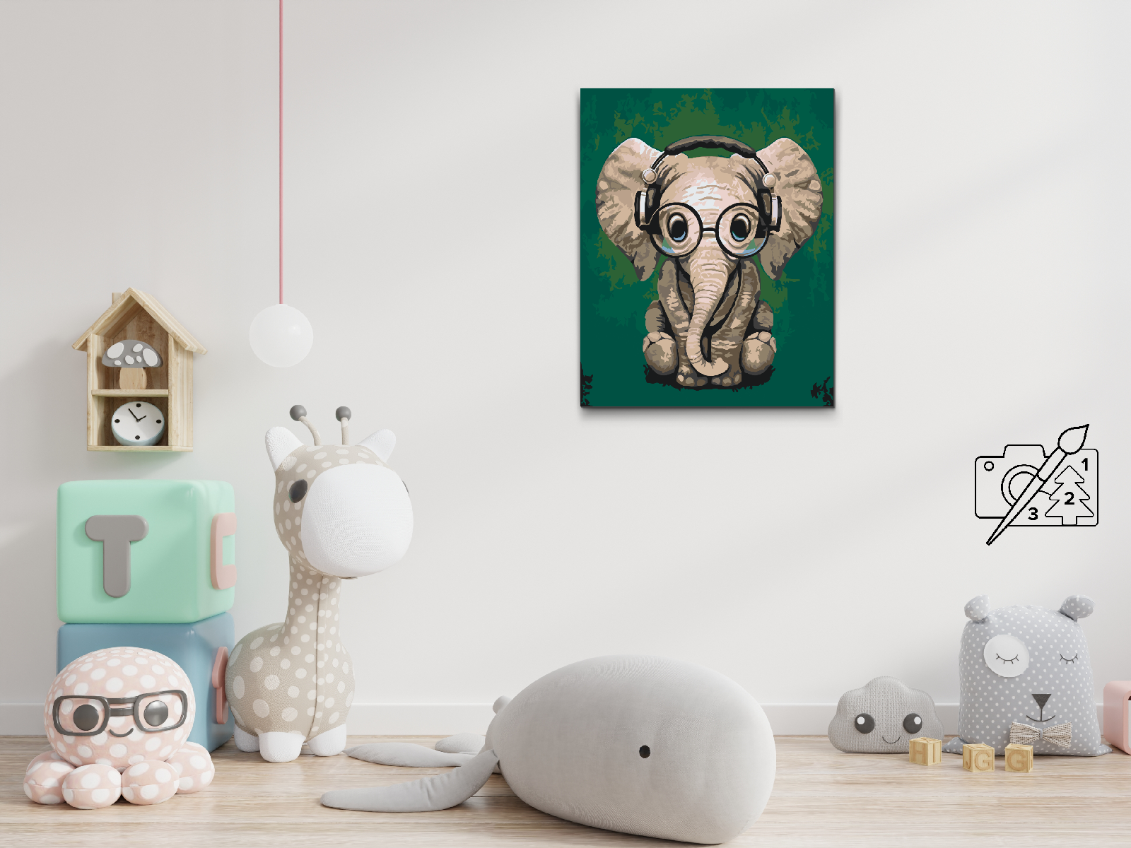 Paint by Number - Elephant with Glasses