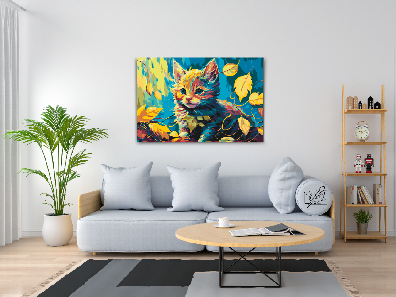 Paint by Number - Kitten amongst the Leaves