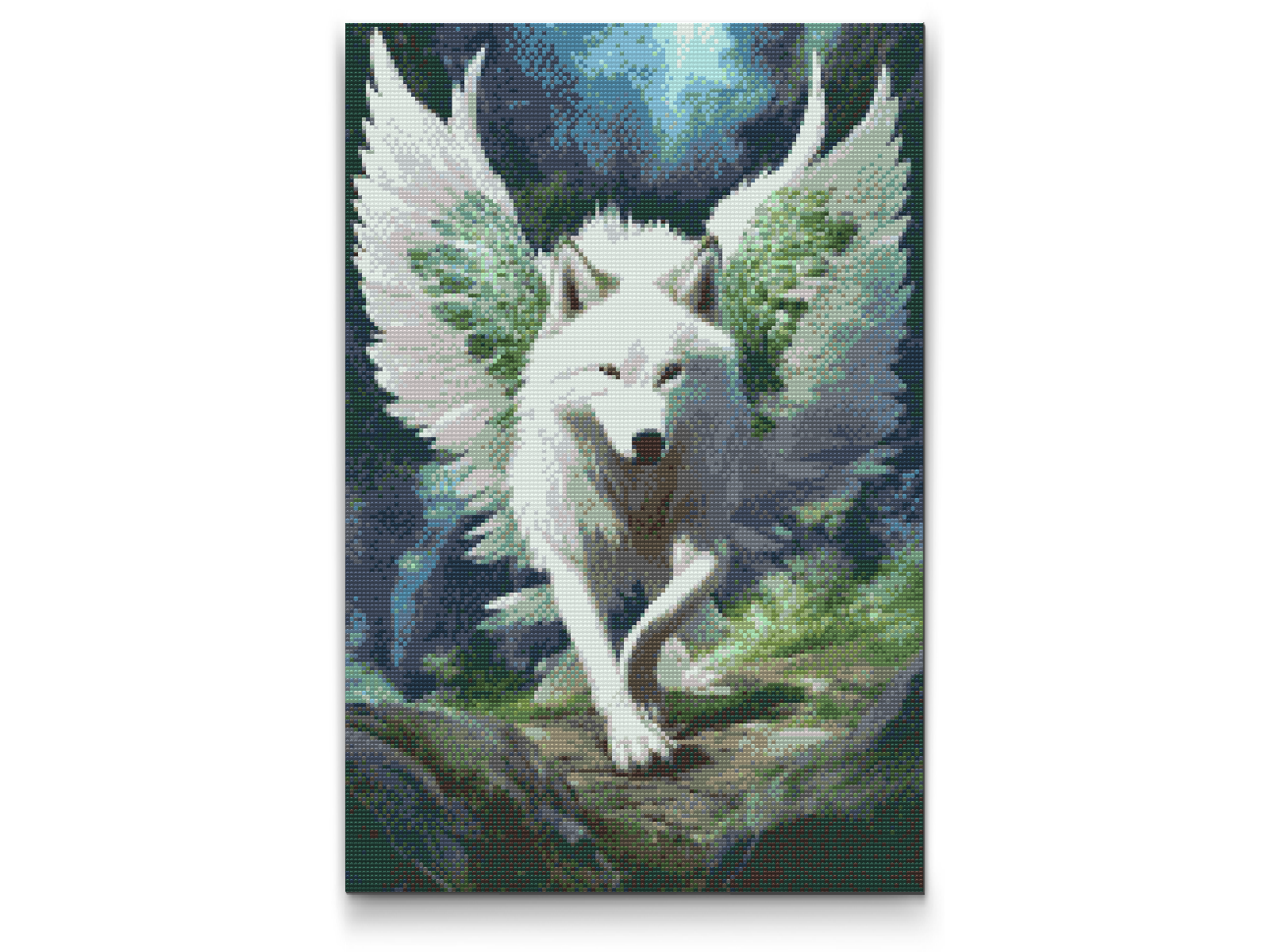 Diamantové malování - Angelic wolf