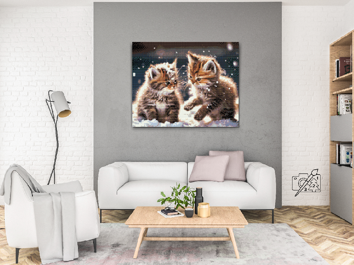 Diamond Painting - Kittens in the snow