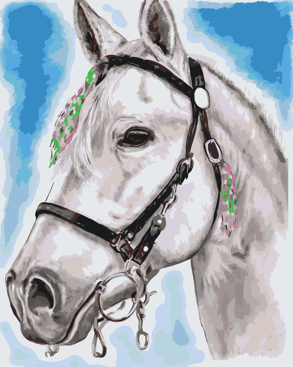 Paint by Number - White Horse
