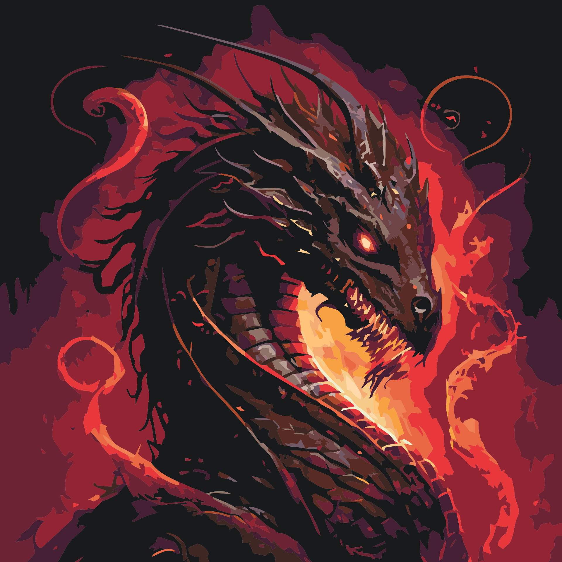 Paint by Number - Fiery dragon