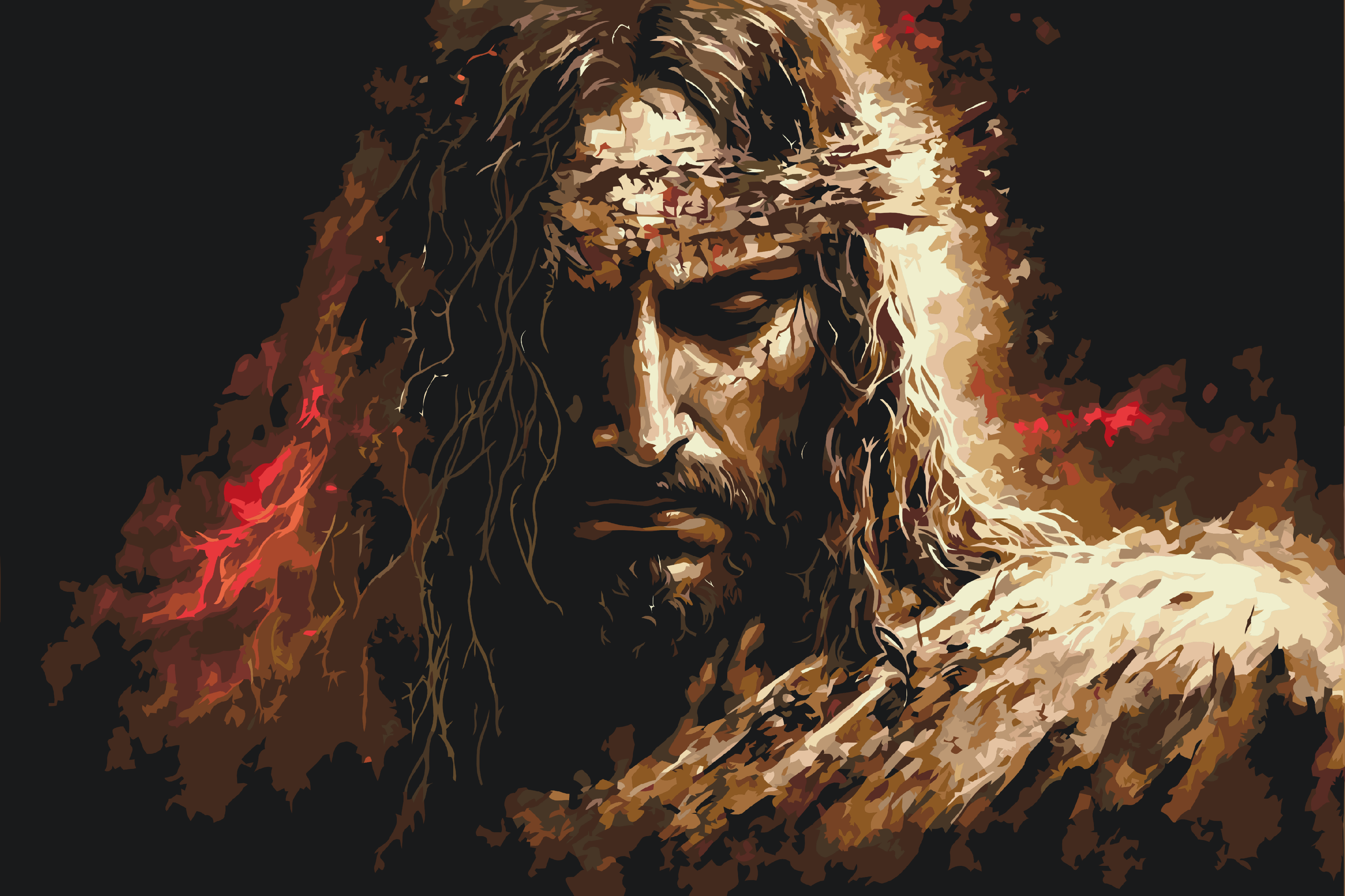 Paint by Number - Jesus wearing his thorn crown