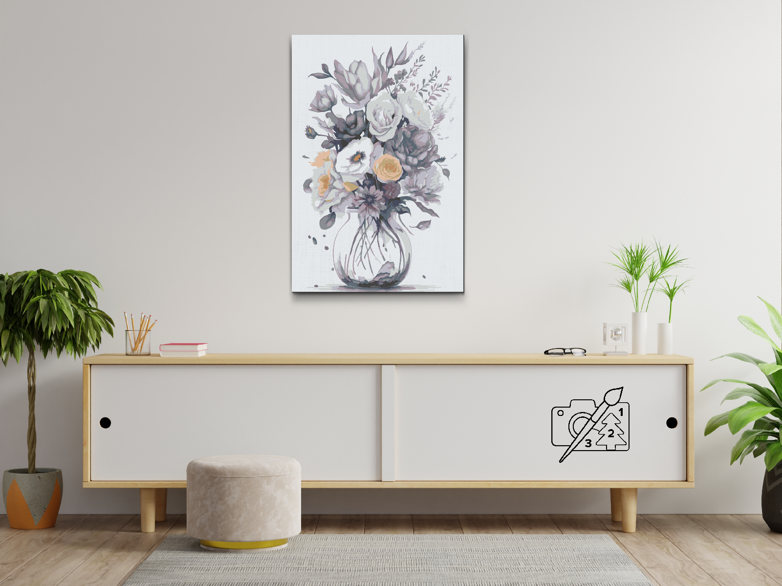 Paint by Number - Purple flowers in a vase 2