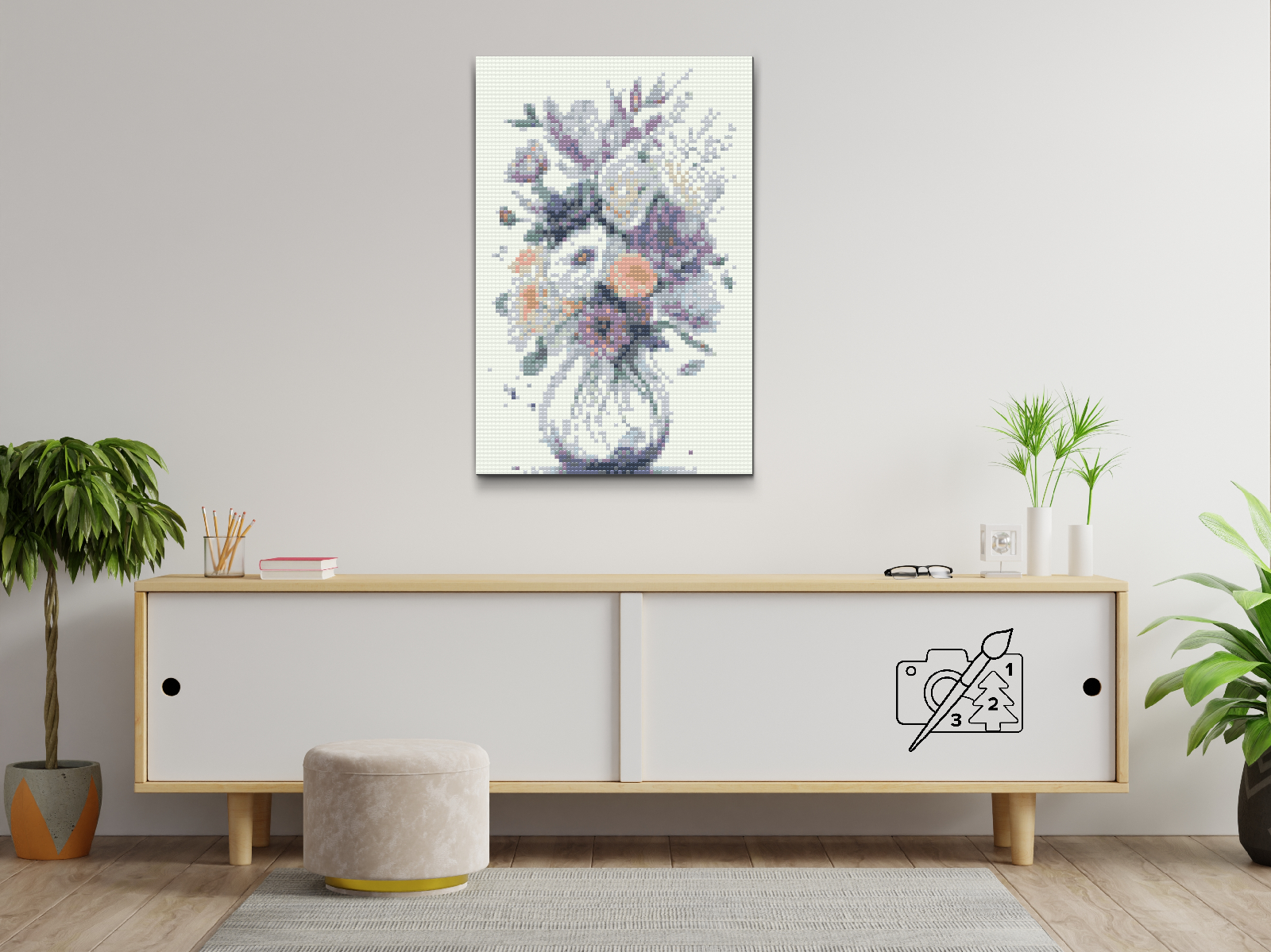 Diamond Painting - Purple flowers in a vase 2