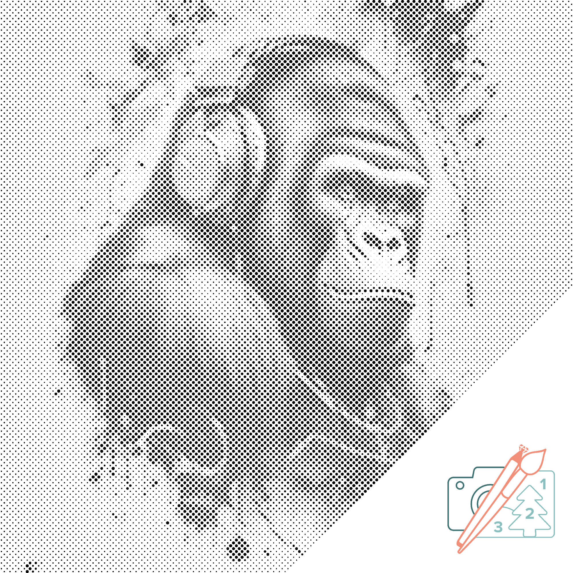 Dotting points - Gorilla in headphones