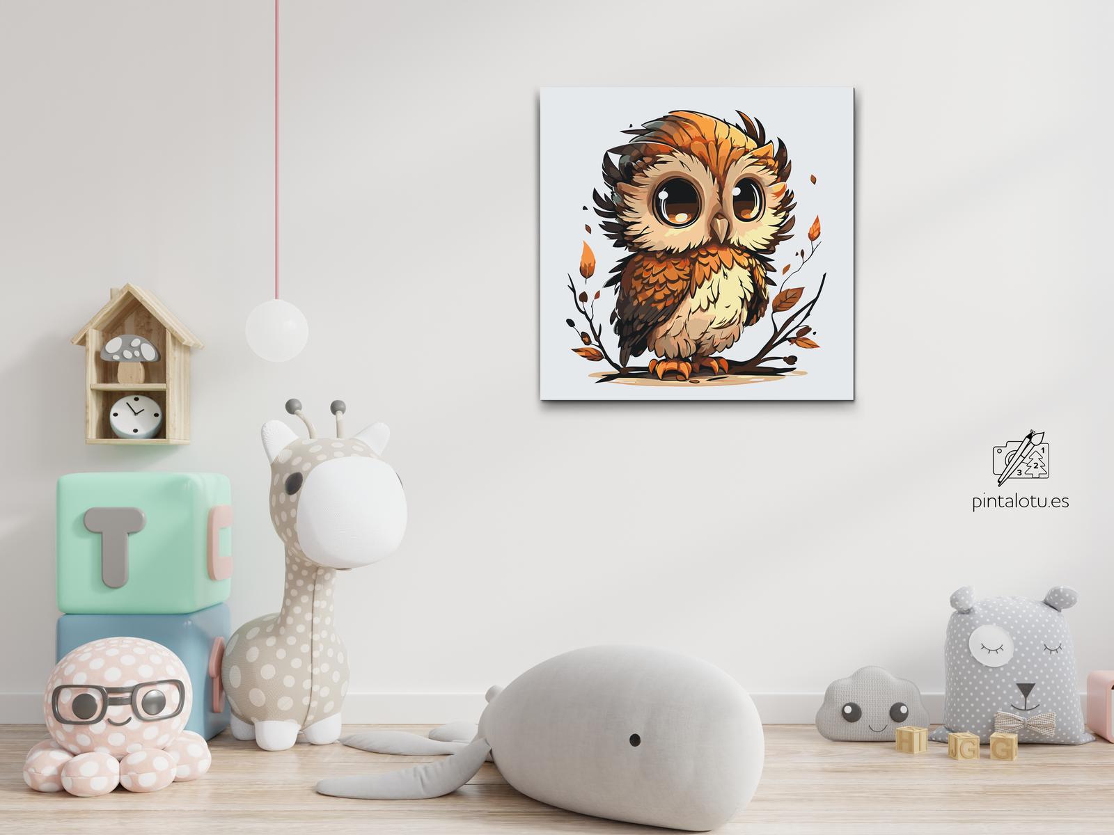 Painting by Numbers - Wide-eyed owl