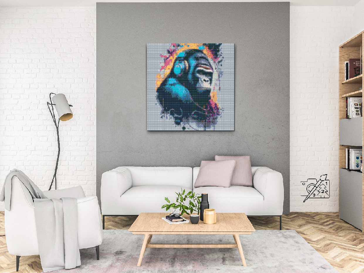 Diamond Painting - Gorilla in headphones