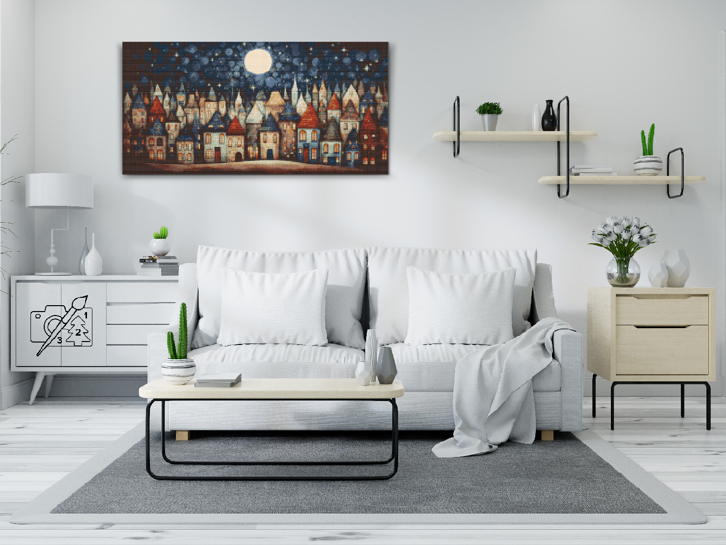 Diamond Painting - Little houses at night