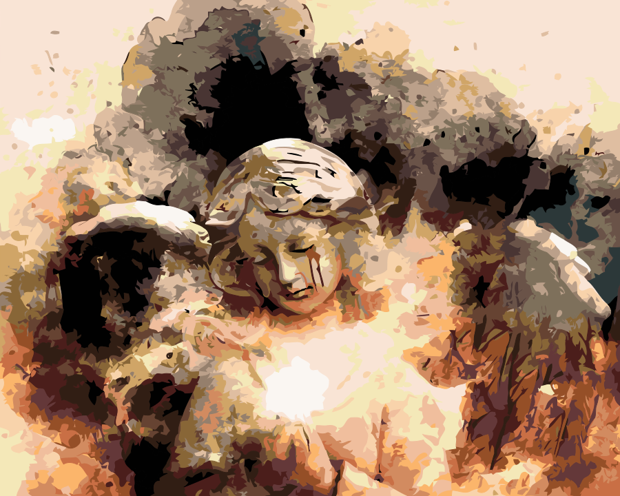 Paint by Number - Angel with a Tear on his Face
