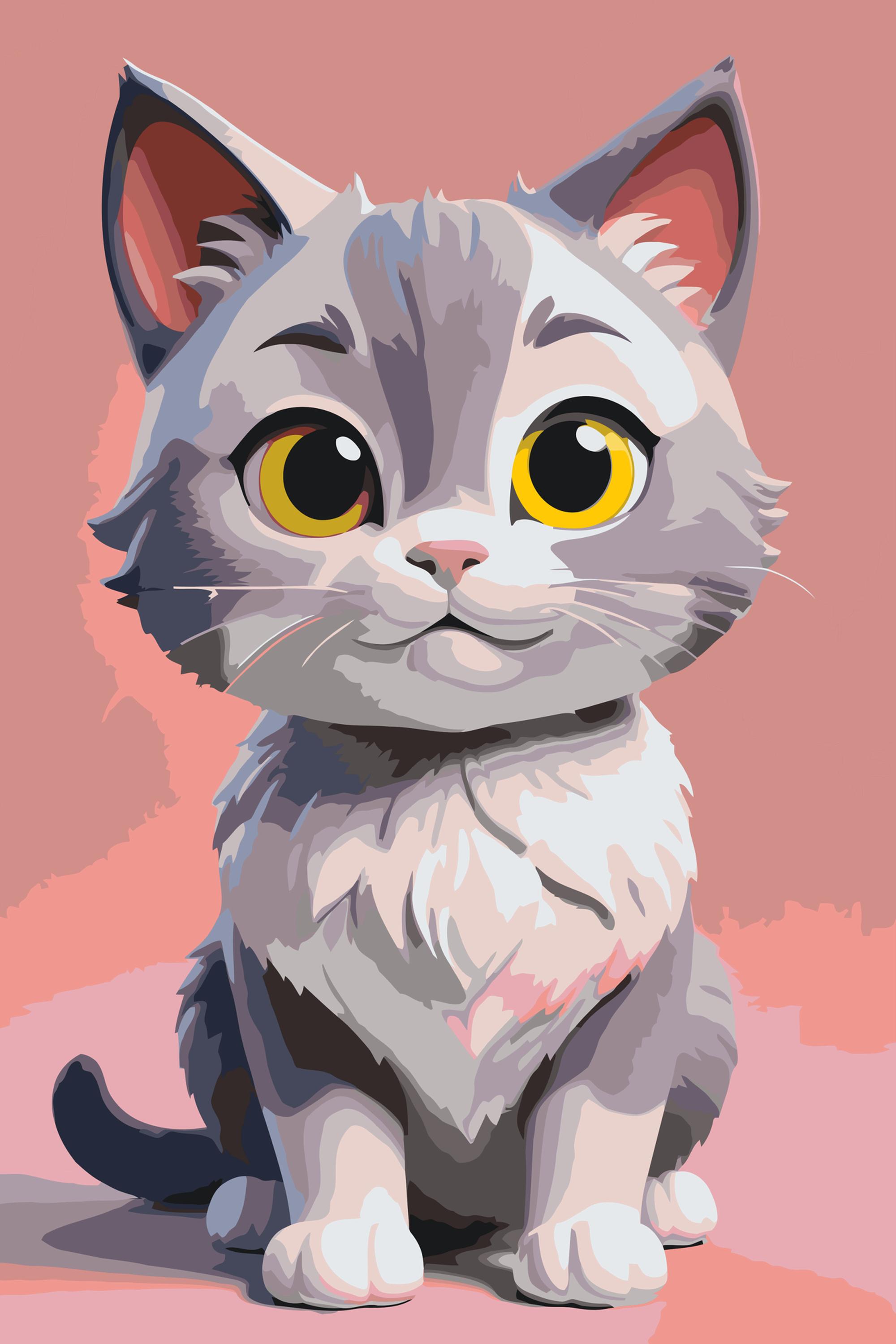 Painting by Numbers - Cat for children
