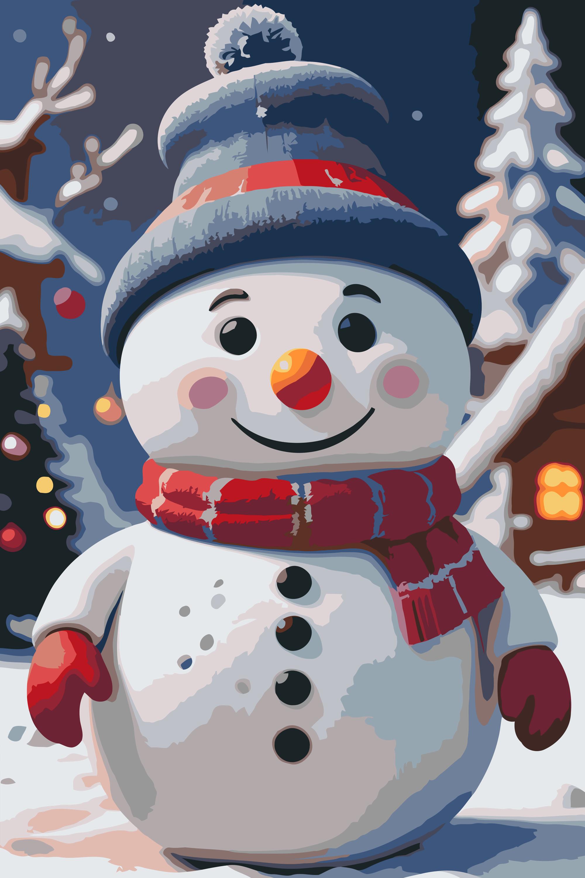 Painting by Numbers - Snowman for children