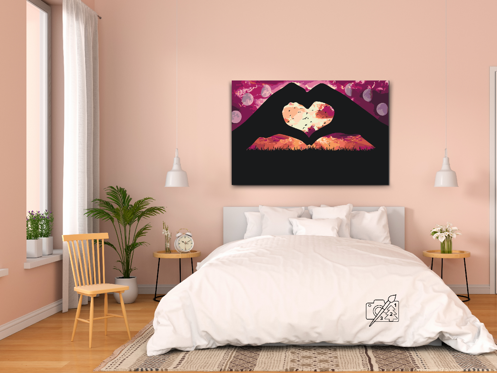 Paint by Number - Hands in the Shape of a Heart