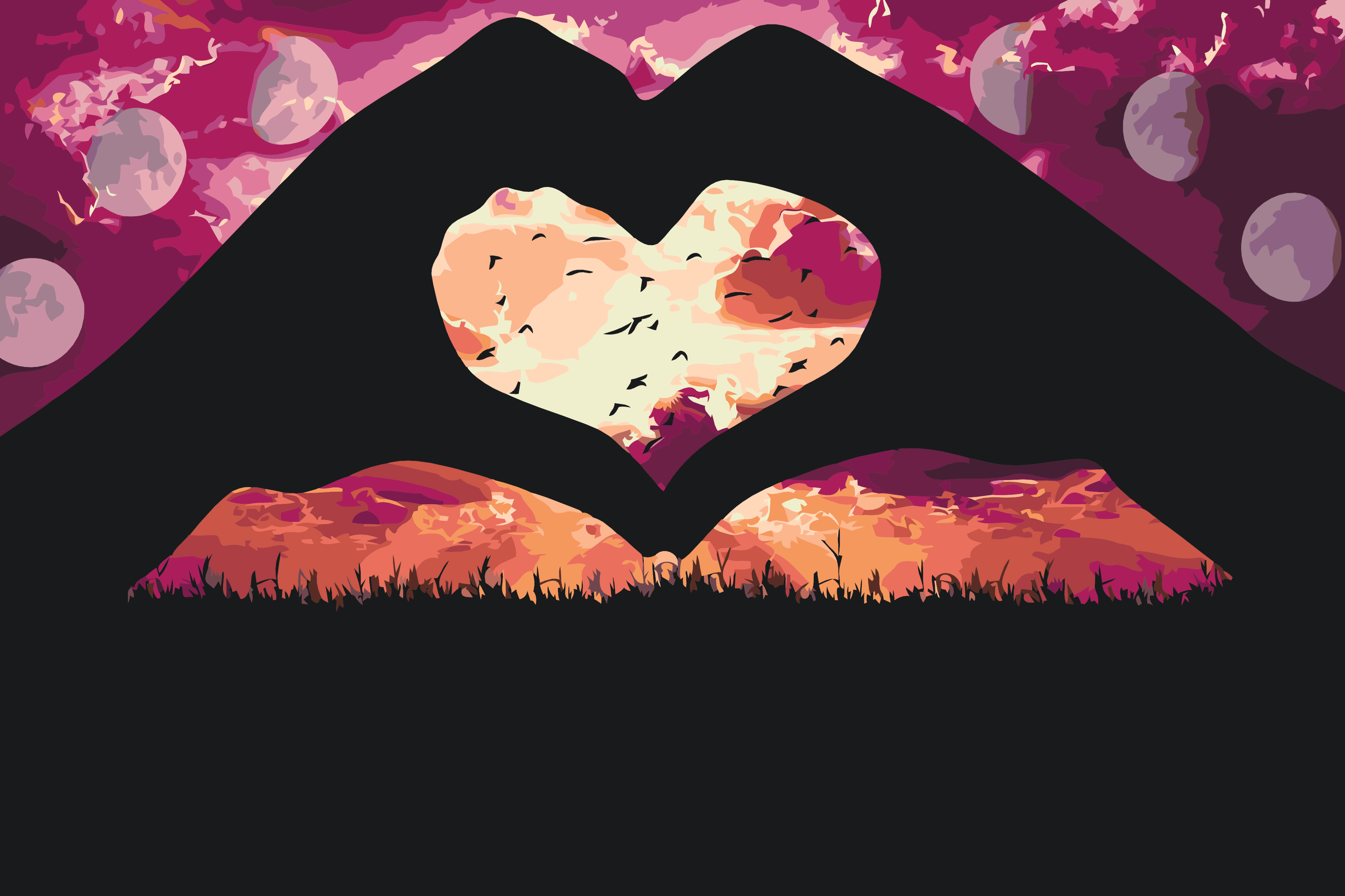 Paint by Number - Hands in the Shape of a Heart