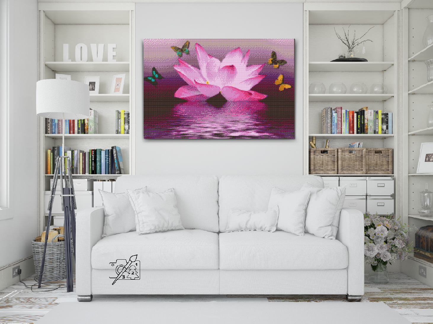Diamond Painting - Lotus and Butterfly