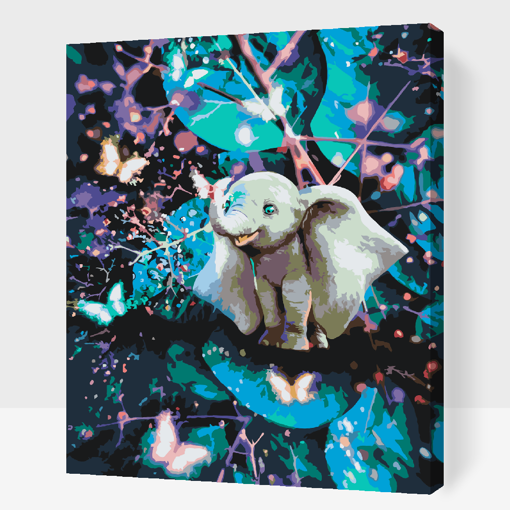 Malování podle čísel - Elephant in the Realm of Butterflies