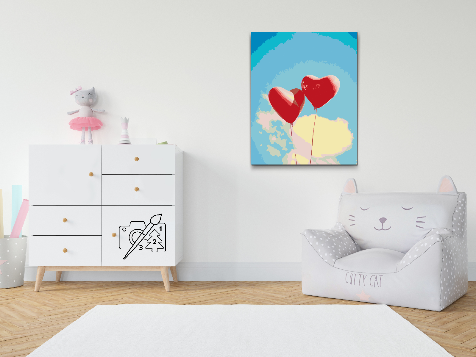 Paint by Number - Heart Ballons