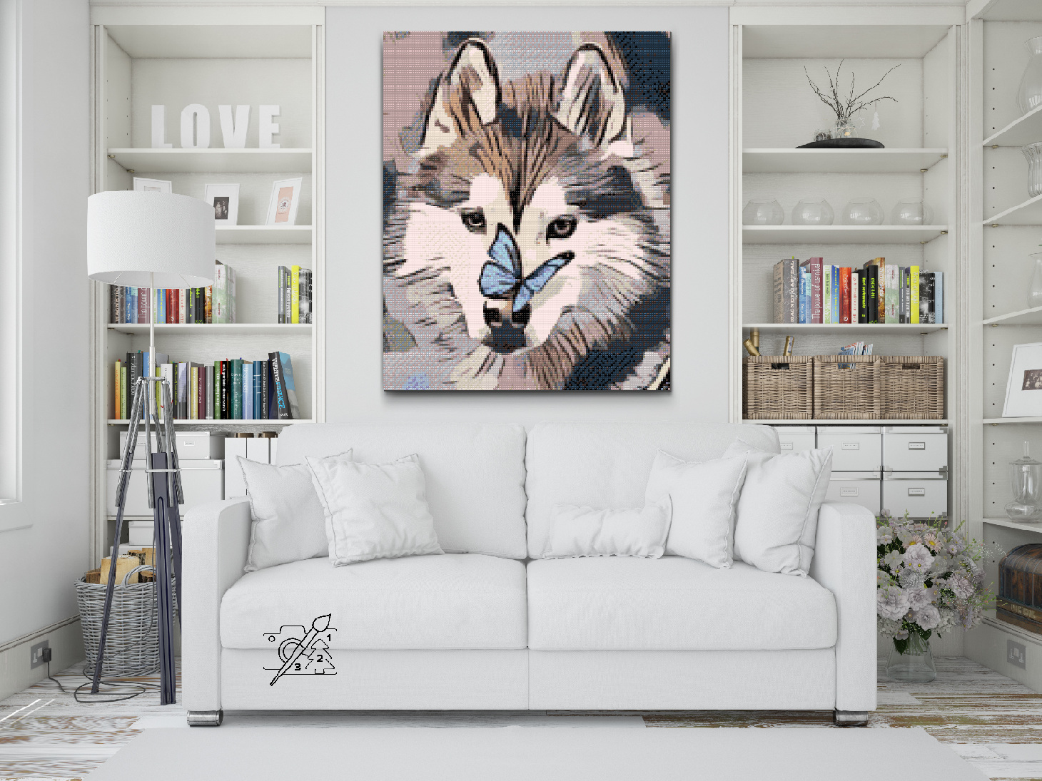 Diamond Painting - Butterfly and Husky