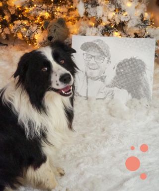 The Ultimate Gift: Dog and Friend Dot Painting! Discover the dot painting of a dog and its best friend. The perfect...